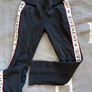 Givenchy Kids Black Leggings with Logo Trim